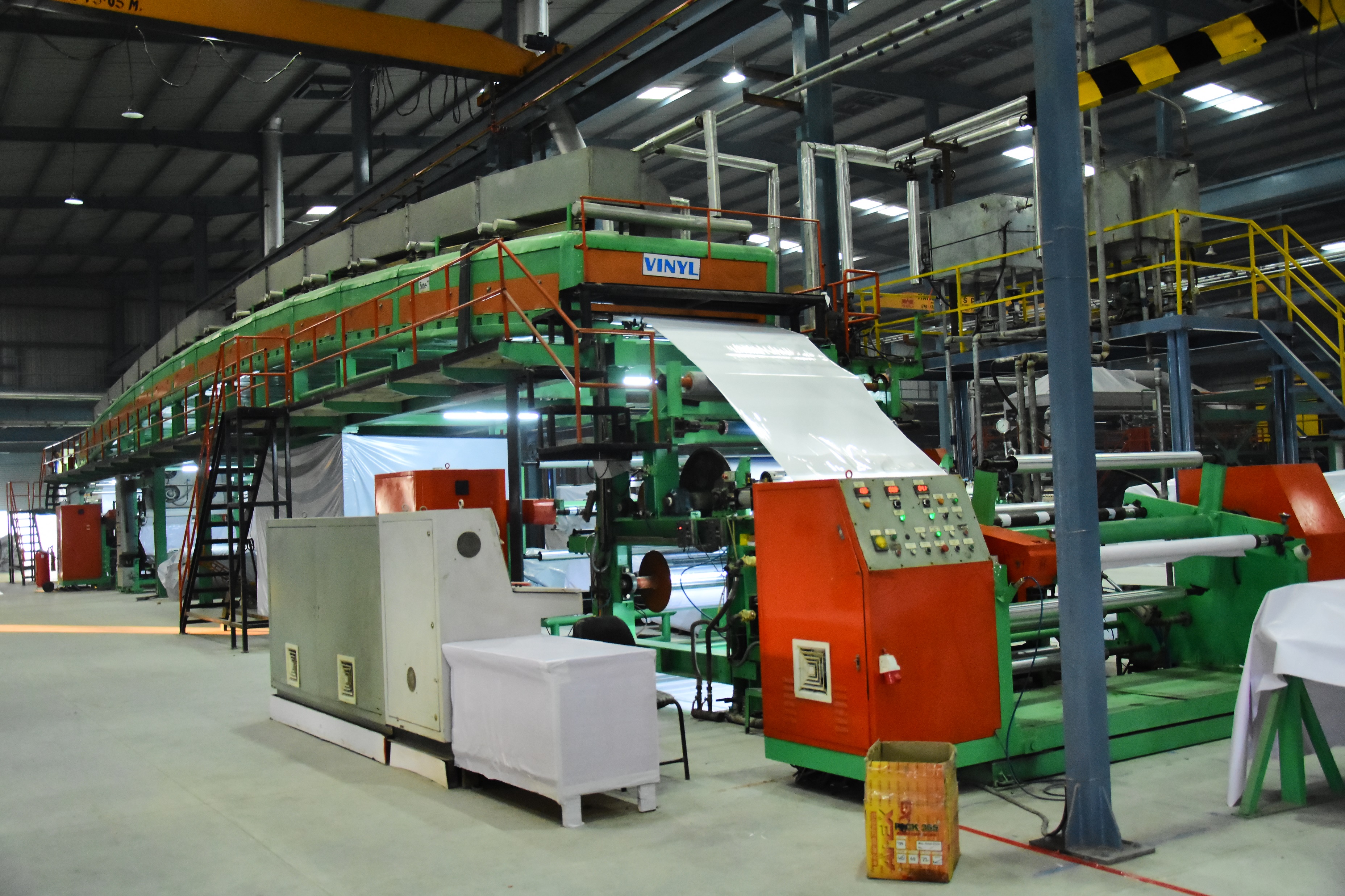 PVC calendering machinery used in Pioneer processing