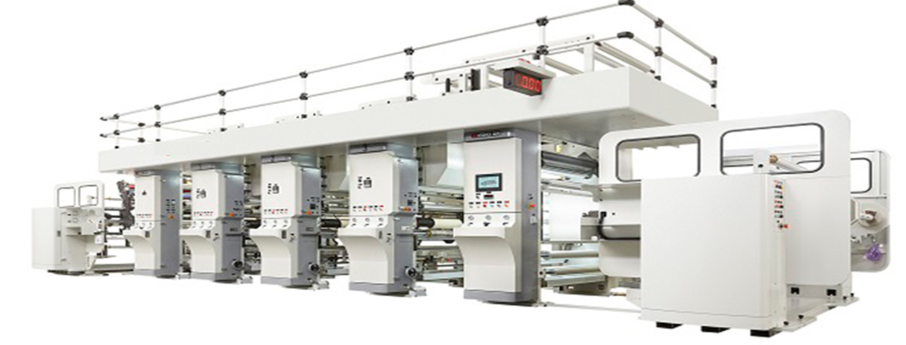 Four and three colour rotogravure printing machine